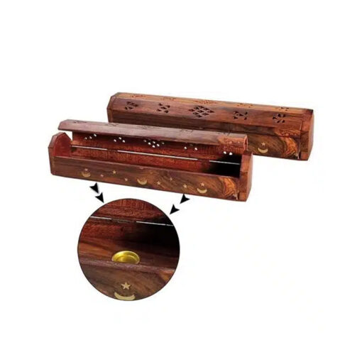Scatola e supporto per bastoncini di incenso in legno