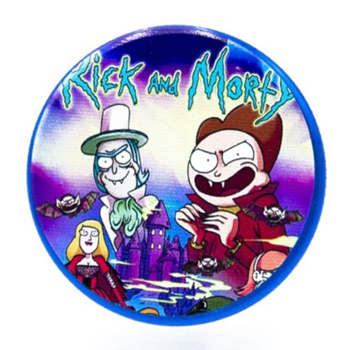 Aluminum Grinder - Rick and Morty - 50mm - 4 Layers Blue