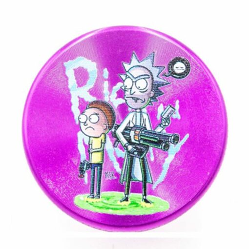 Aluminum Grinder - Rick and Morty - 50mm - 2 Layers Purple
