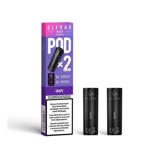 ELFBAR 4in1 Grape Pod – 2ml Einweg-Pod mit Traubengeschmack, kompatibel mit ELFBAR 4in1 E-Zigarette