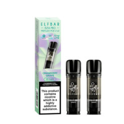 ELFBAR ELFA Pro Pods Cranberry Grape – 2er Pack, 2ml Nikotinsalz-E-Liquid mit fruchtig-herbem Geschmack, kompatibel mit ELFA Pro Vape Kit