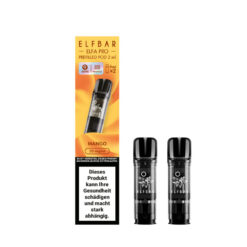 ELFBAR ELFA Pro Pods Mango – 2er Pack mit je 2ml Nikotinsalz-E-Liquid, intensiver Mango-Geschmack, kompatibel mit ELFA Pro Kit