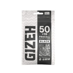 Gizeh ProCell Activ Filter Black 6mm – 50 Stück umweltfreundliche Aktivkohlefilter mit Papierkappen