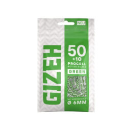 Gizeh ProCell Activ Filter Green 6mm – 50 umweltfreundliche Aktivkohlefilter mit Papier-Endkappen