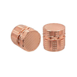Grinder Rosegold – 4-teiliger Metall Grinder mit Pollensieb, 52 mm Durchmesser, edles Roségold-Finish, erhältlich bei hanfpost.ch