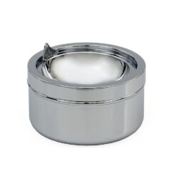 Kippaschenbecher Chrom 6x11 cm – robuster Aschenbecher mit praktischem Kippmechanismus