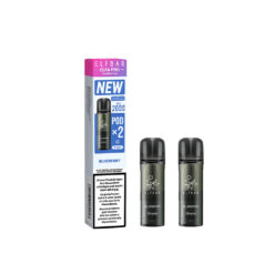 ELFBAR ELFA Pro V2 Blueberry Pods mit 20 mg Nikotinsalz im 2er-Pack mit intensivem Blaubeer-Geschmack.