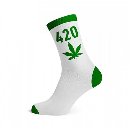 Lange Socken Weiss 420 Neon- Size 40-45